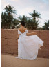 Off Shoulder Ivory Lace Wedding Dress With Court Train